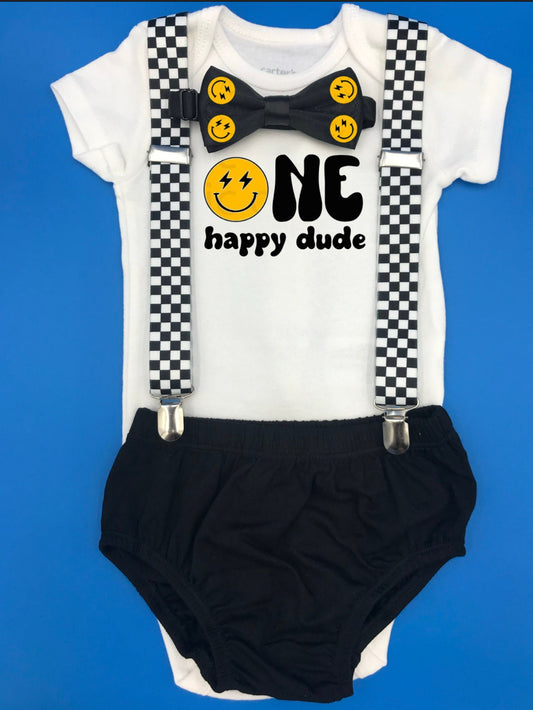 Happy Dude Birthday Shirt, Personalized First Birthday Shirt, Baby Toddler Outfit by Bee Cute Baby