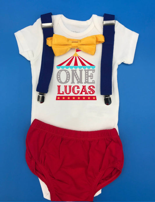 Circus Birthday Shirt, Personalized First Birthday Shirt, Baby Toddler Outfit by Bee Cute Baby
