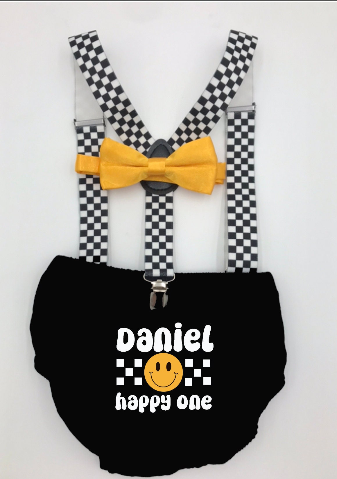 Happy Dude Cake Smash Outfit, Personalized First Birthday Outfit, Birthday Photo Set by Bee Cute Baby