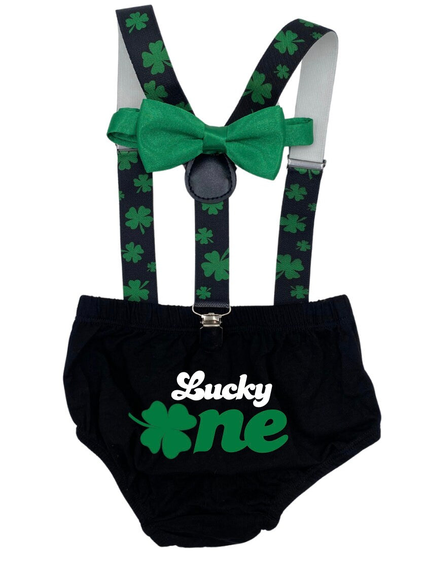 Lucky One Smash Cake Outfit baby boy Smash the Cake San Patricks Day. - beecutebaby