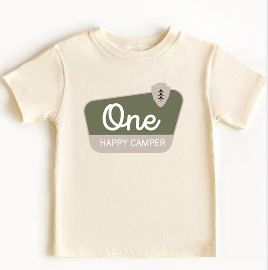 One Happy Camper Birthday Shirt, Personalized First Birthday Shirt, Baby Toddler Outfit by Bee Cute Baby