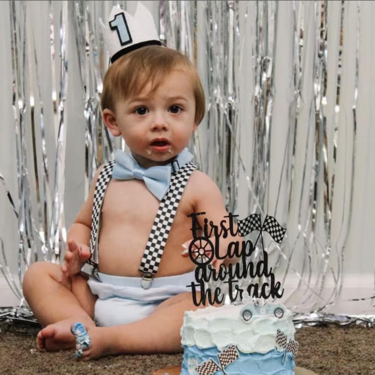 Race Car Cake Smash Outfit, Personalized First Birthday Outfit, Birthday Photo Set by Bee Cute Baby