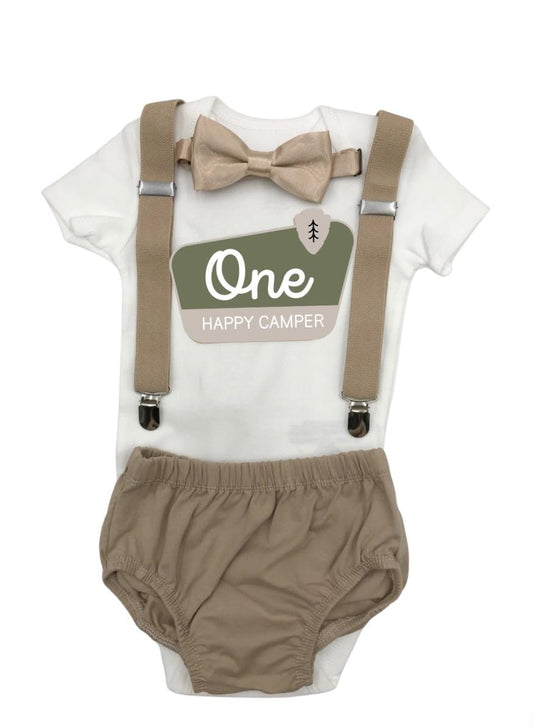 One Happy camper theme Smash the Cake Outfit Boy Birthday