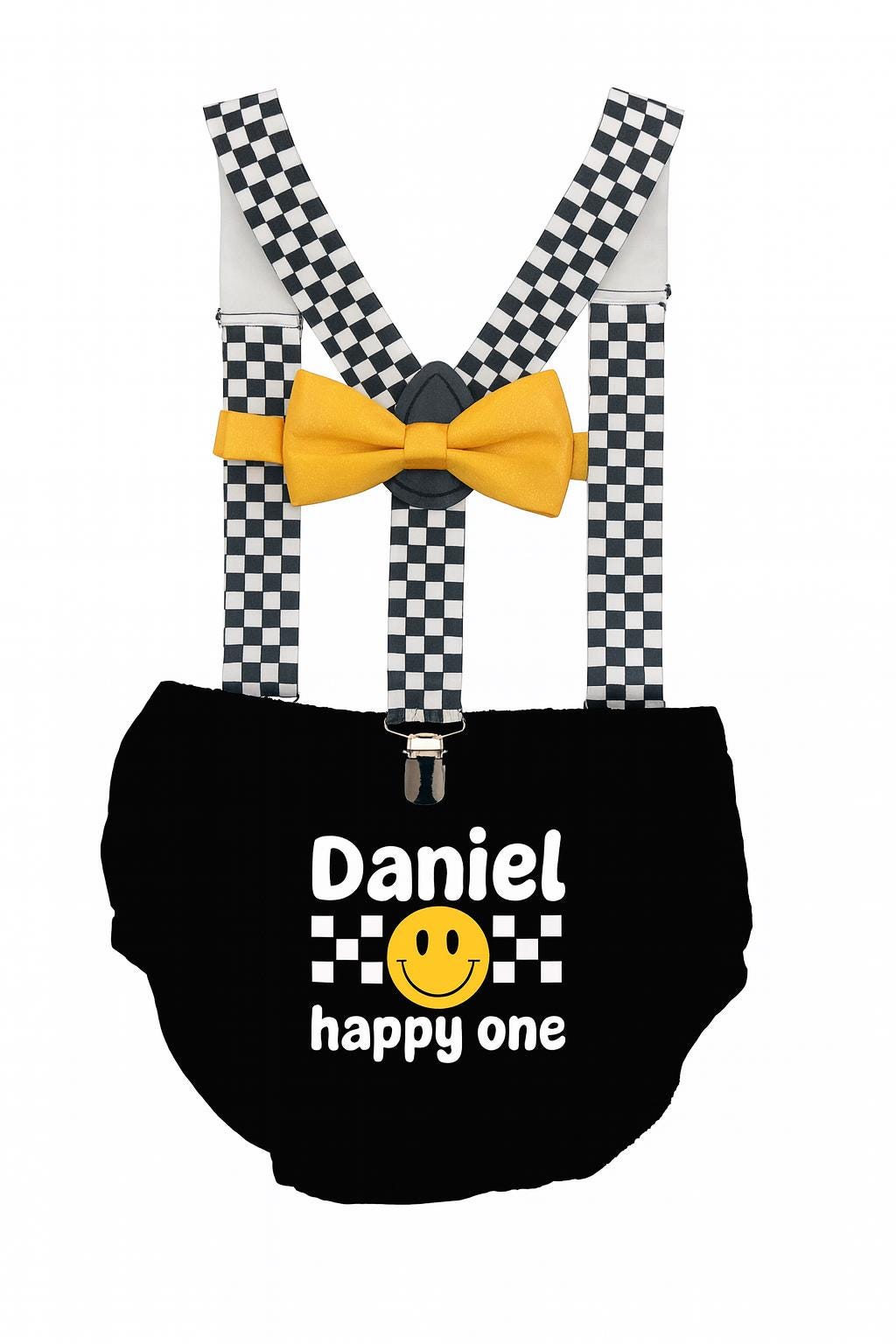 Happy Dude Cake Smash Outfit, Personalized First Birthday Outfit, Birthday Photo Set by Bee Cute Baby