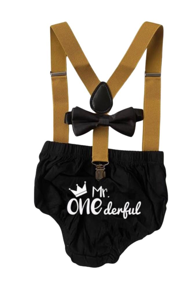 Mr. Onederful Cake Smash Outfit, Personalized First Birthday Outfit, Birthday Photo Set by Bee Cute Baby