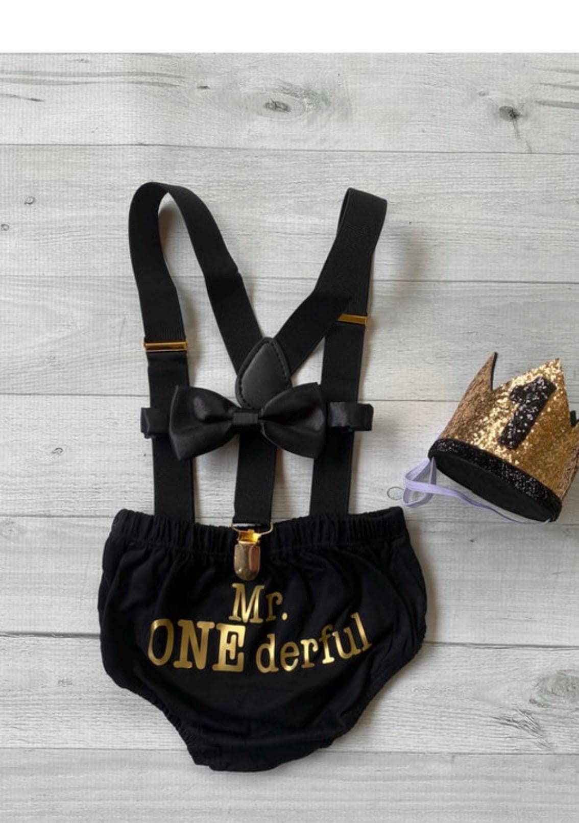 Mr. Onederful Cake Smash Outfit, Personalized First Birthday Outfit, Birthday Photo Set by Bee Cute Baby
