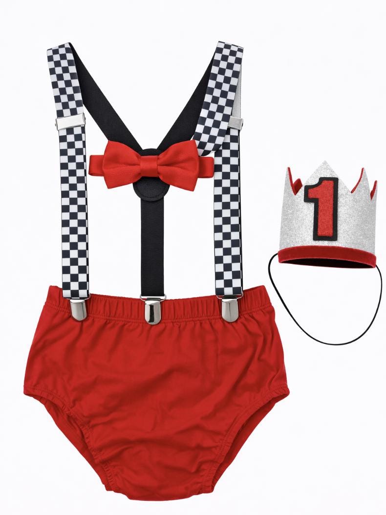 Race Car Cake Smash Outfit, Personalized First Birthday Outfit, Birthday Photo Set by Bee Cute Baby