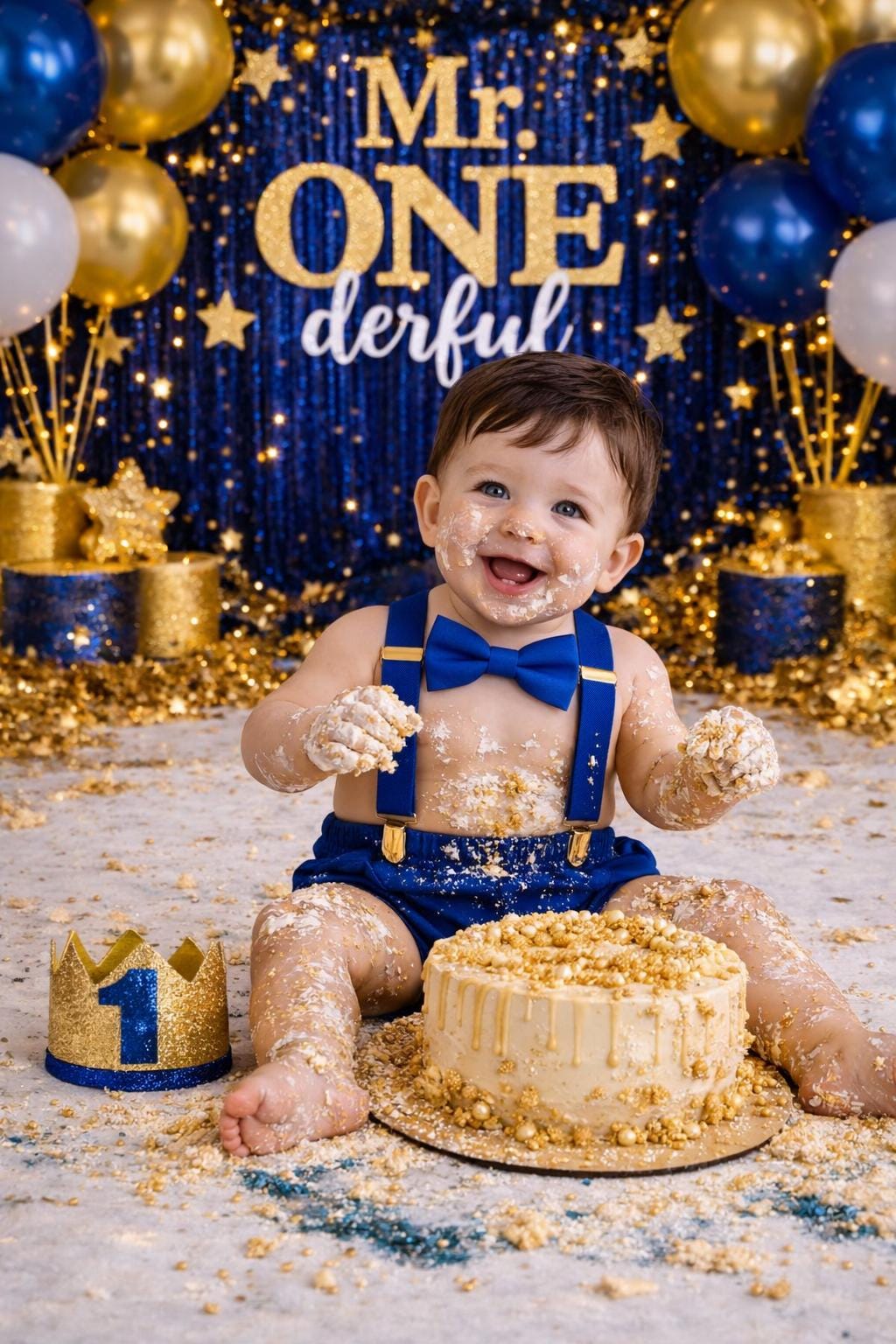 Personalized Cake Smash Outfit, First Birthday Outfit, Birthday Photo Set by Bee Cute Baby