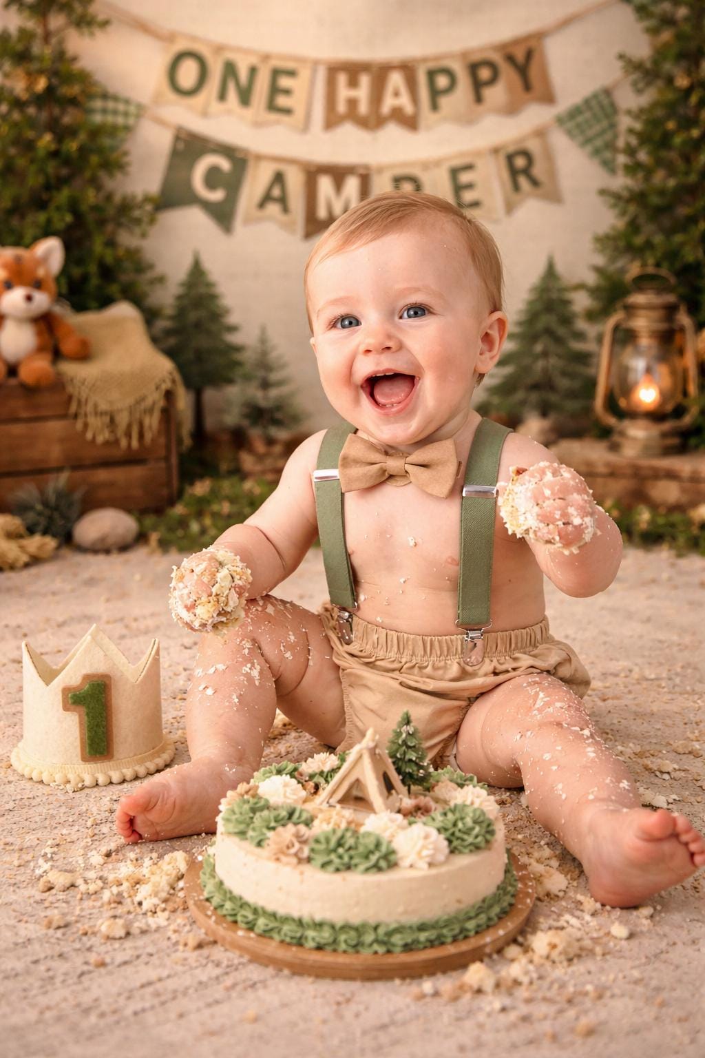 Personalized Cake Smash Outfit, First Birthday Outfit, Birthday Photo Set by Bee Cute Baby