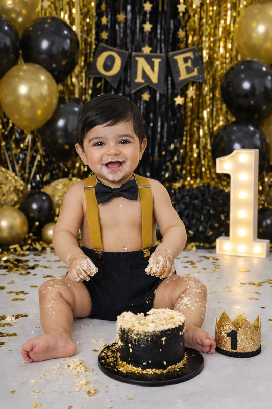 Personalized Cake Smash Outfit, First Birthday Outfit, Birthday Photo Set by Bee Cute Baby