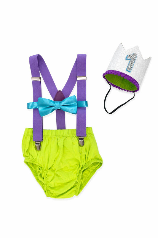 Space Cake Smash Outfit, Personalized First Birthday Outfit, Birthday Photo Set by Bee Cute Baby