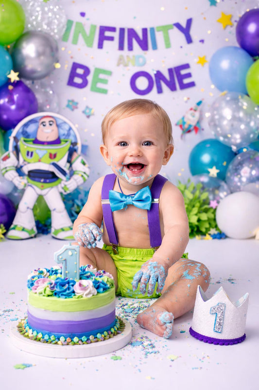 Space Cake Smash Outfit, Personalized First Birthday Outfit, Birthday Photo Set by Bee Cute Baby
