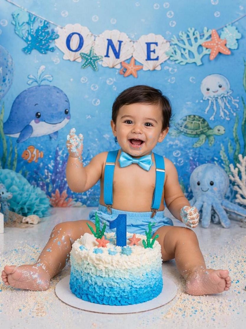 Nautical Cake Smash Outfit, Personalized First Birthday Outfit, Birthday Photo Set by Bee Cute Baby