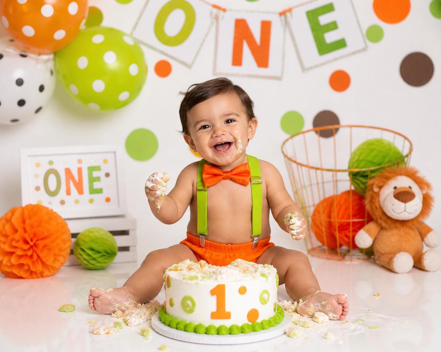 Wild One Cake Smash Outfit, Personalized First Birthday Outfit, Birthday Photo Set by Bee Cute Baby