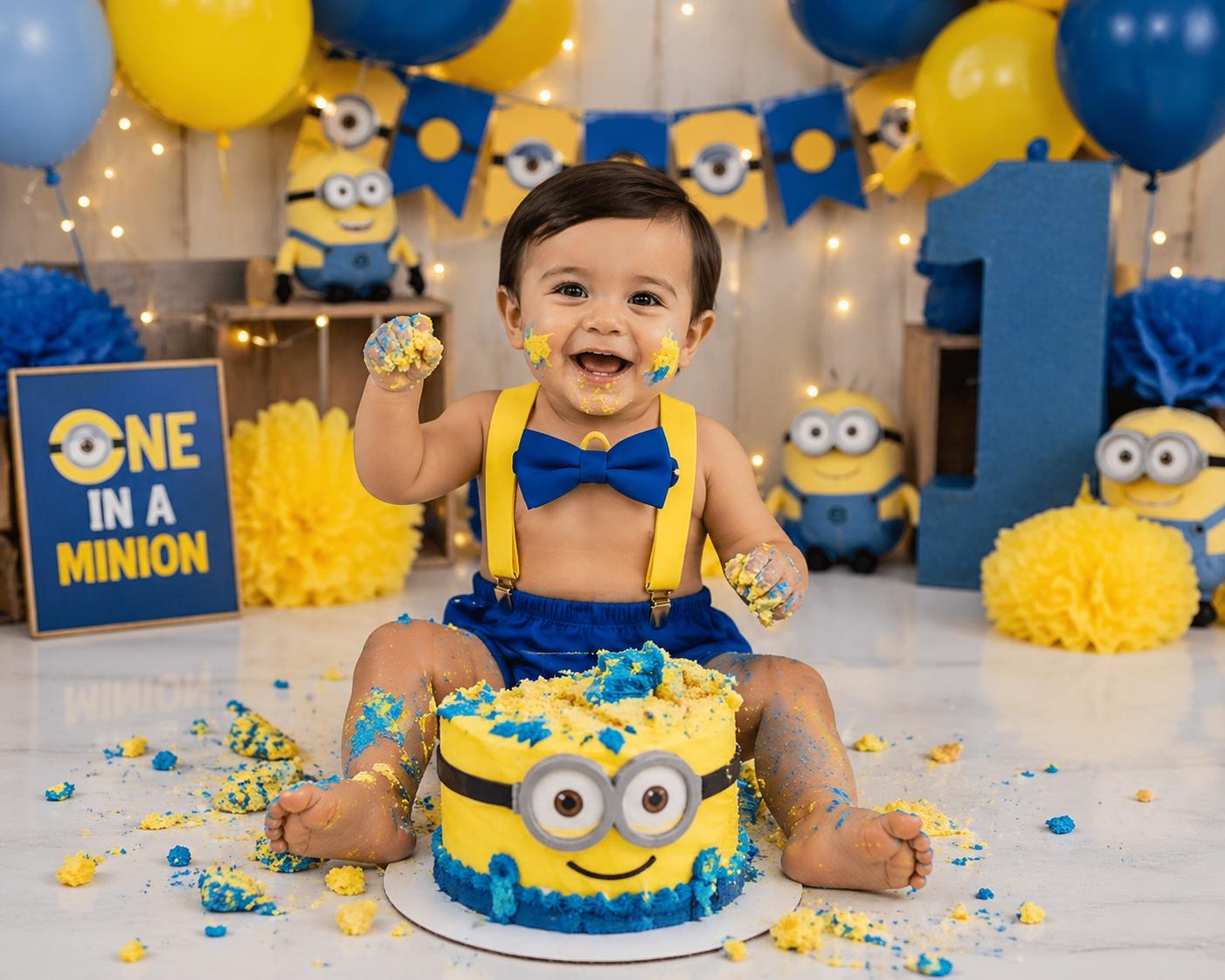 Personalized Cake Smash Outfit, First Birthday Outfit, Birthday Photo Set by Bee Cute Baby