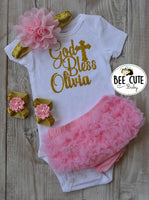 Personalized Baptism Outfit After Party. - beecutebaby
